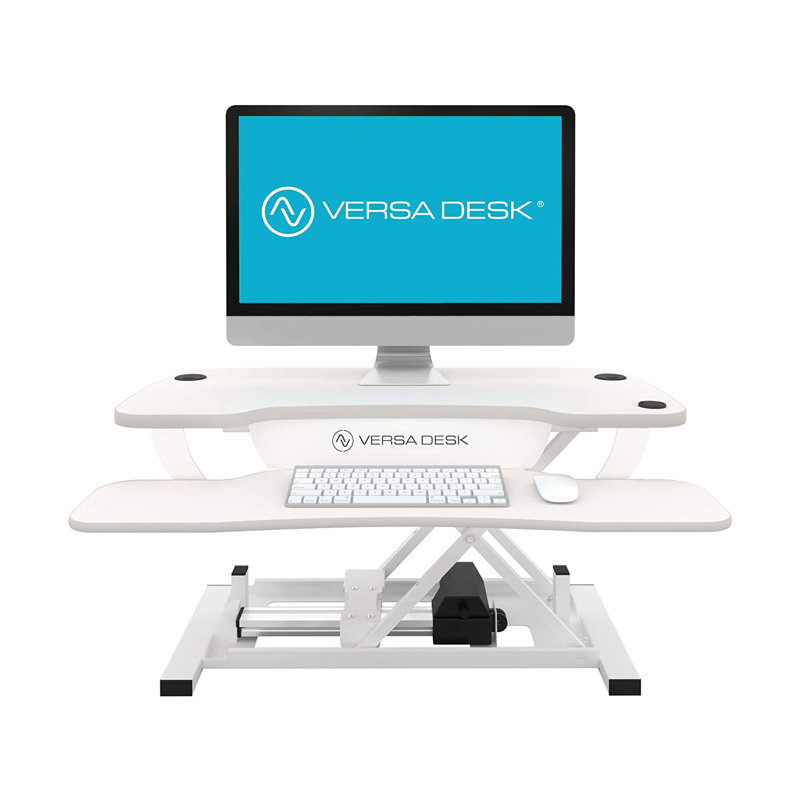 Convertisseur de bureau debout à hauteur ajustable, Blanc, H 20 po x l 36 po x P 24 po