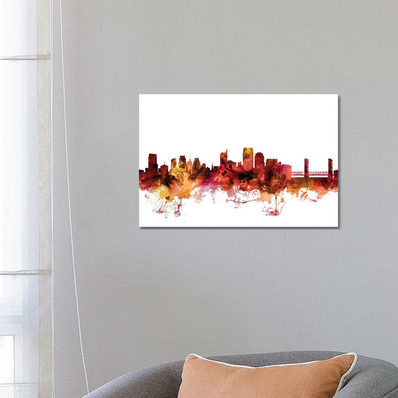 Sacramento, California Skyline by Michael Tompsett - Wrapped Canvas Gallery-Wrapped Canvas Giclée