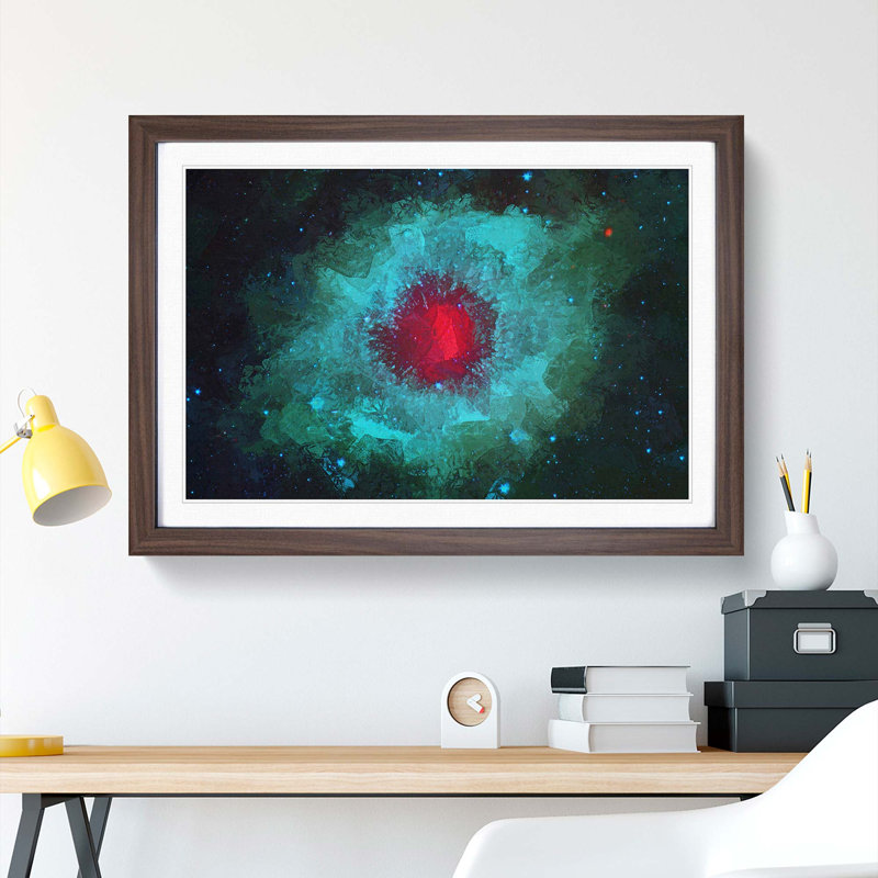 Out of Space Vol.20 in Abstract - Picture Frame Graphic Art Print, 48cm H x 65cm W x 2cm D, Walnut Framed