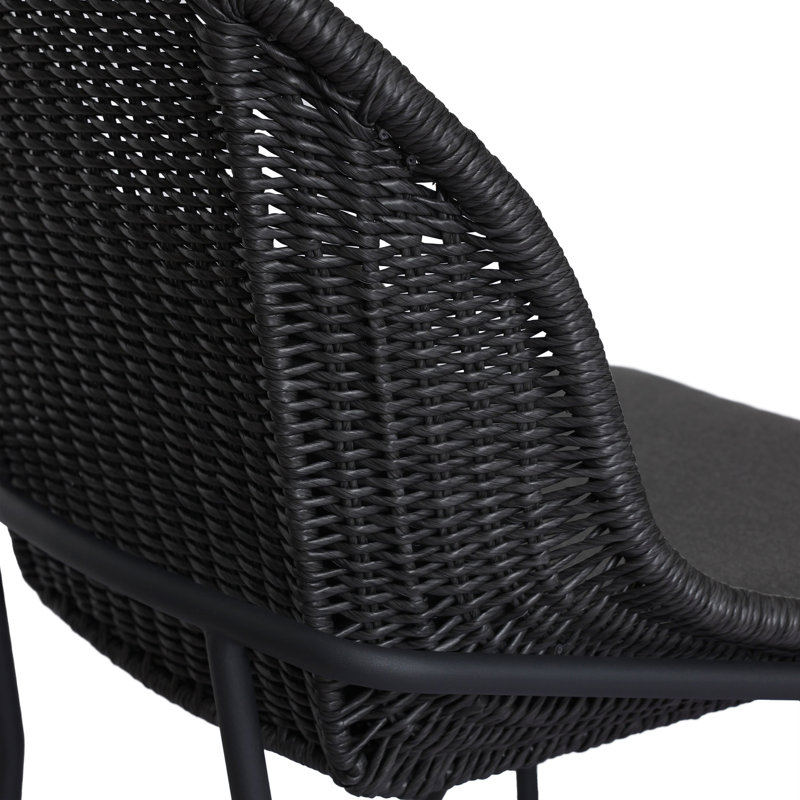 Jericho Outdoor Dining Side Chair, Gray, Black