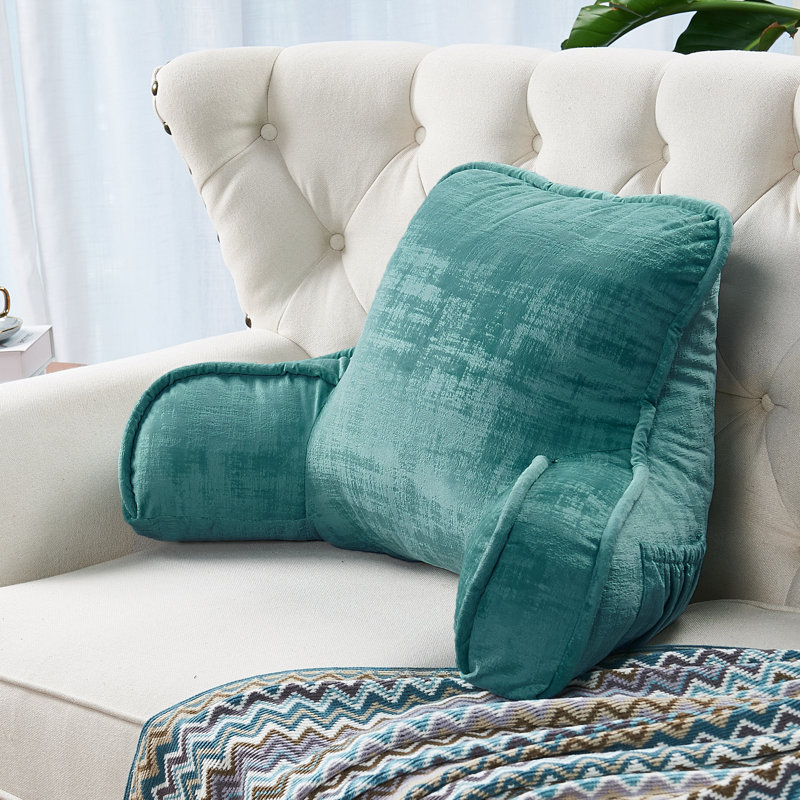 Textured Velvet Bedrest Pillow Cover & Insert, Agate Green