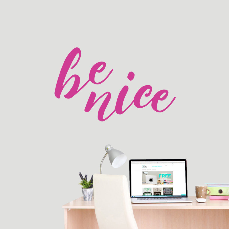 Text & Numbers Non-Wall Damaging Wall Decal, HotPink