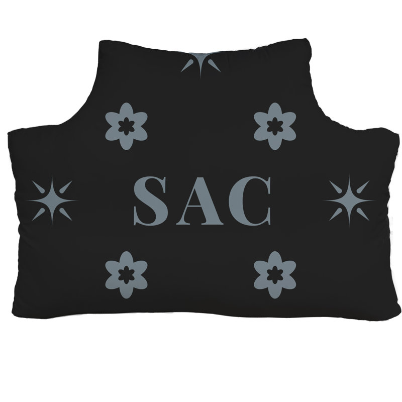 Tête de lit simple Sacramento Basketball Colors - 39,5 po x 29,5 po, Noir / gris