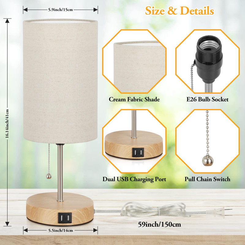 Lampe de table Kushum, Blanc, Argent