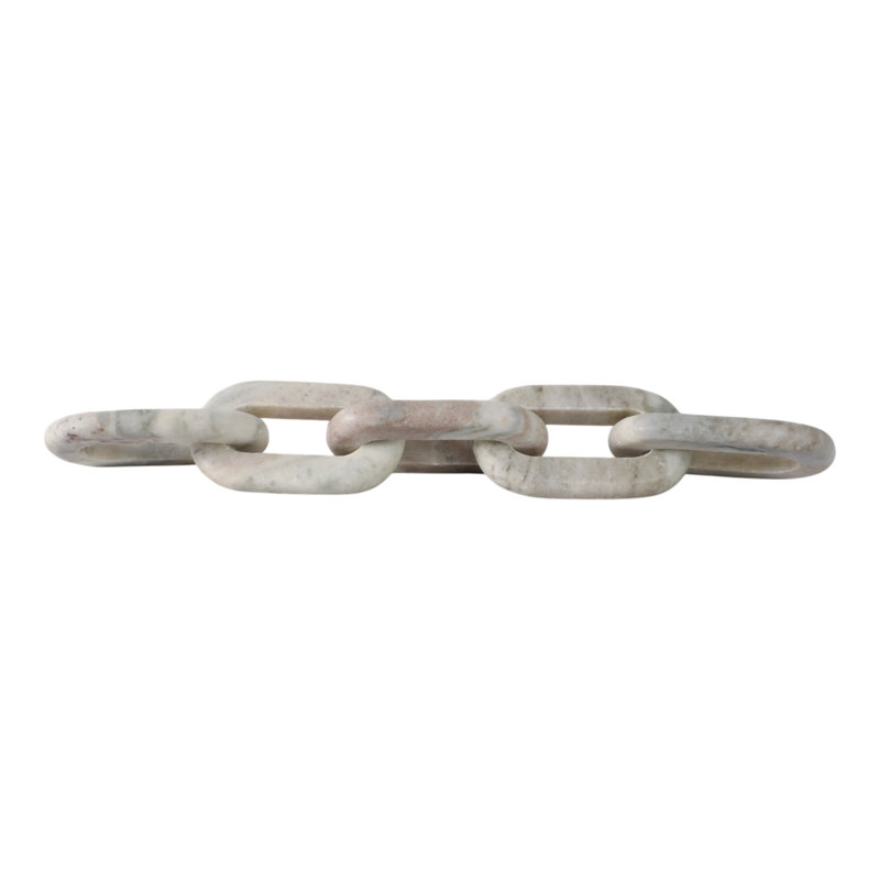 Sagebrook Home 22X4 5-Link Marble Chain, Gray/Ivory