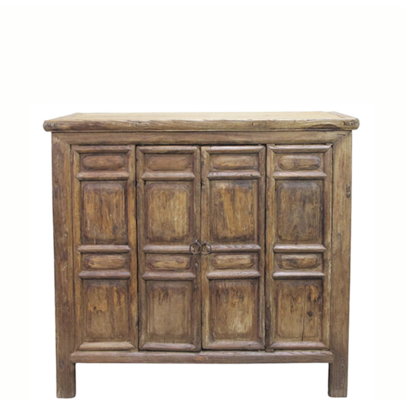 Ming-Style 4 Panel Elm Cabinet