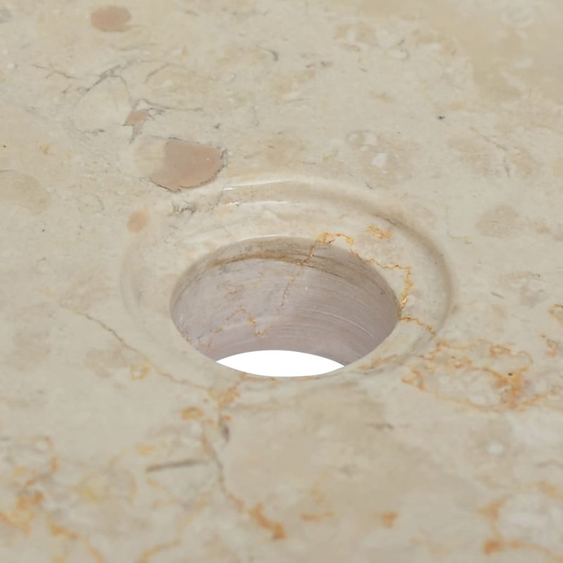 VidaXL Sink 15.7"x15.7"x3.9" Marble, Cream