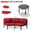 Ensemble de conversation avec canapé de patio en aluminium 5 pièces avec table-130667116