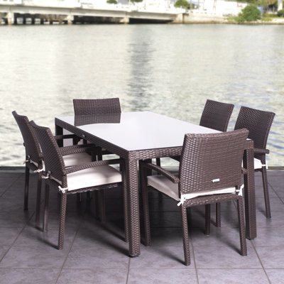 Ensemble repas 7 pièces avec coussin Alyisa
