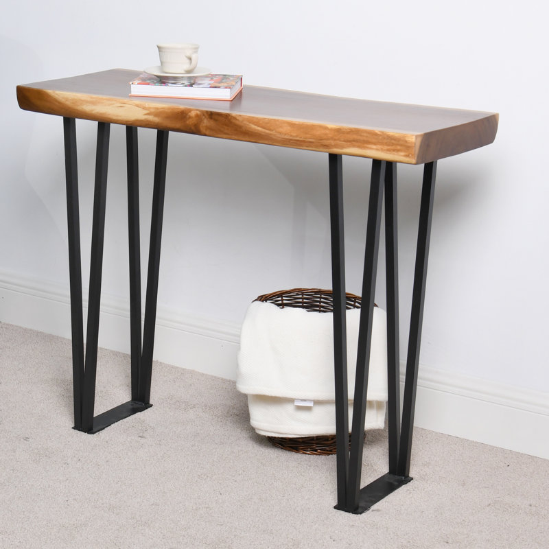 Cinsere Solid Wood Top Console Table, Walnut, 32" H x 39" W x 13" D