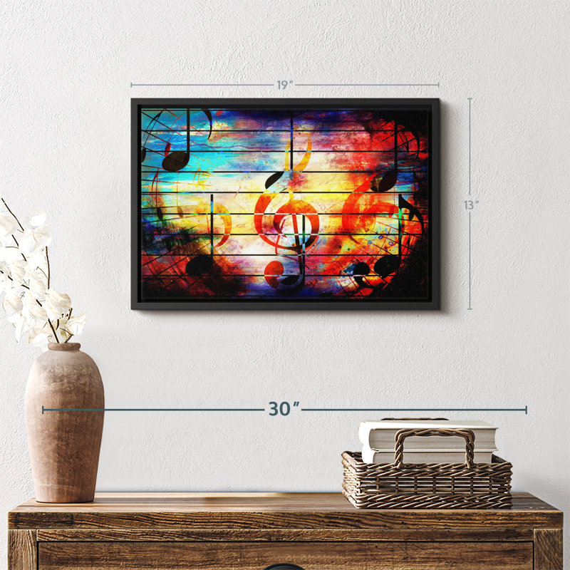 Abstract Music Grunge Canvas Print, 13" H x 19" W