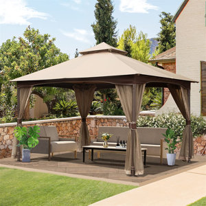 12 Ft. W x 10 Ft. D Steel Patio Gazebo