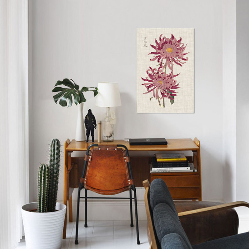 «Vibrant Mums II», reproduction d'impression sur toile tendue, H 60 po x l 40po x P 1,5 po, Toile tendue, Pas de tapis