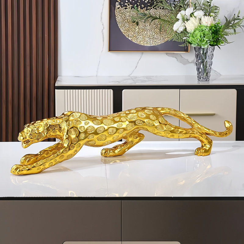 43 po, grandes figurines et sculptures de léopard modernes et uniques 