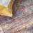 Machine Washable Southwestern Blue/Red Area Rug-1583150433