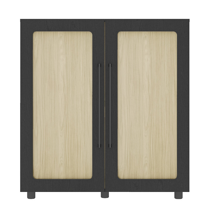Armoire de rangement Annamaria, Reversible Doors, Noir