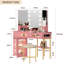 Dressing Table with Motion Sensor 3-colour lighting, Charging Socket, Storage Drawers and Stool-677258858