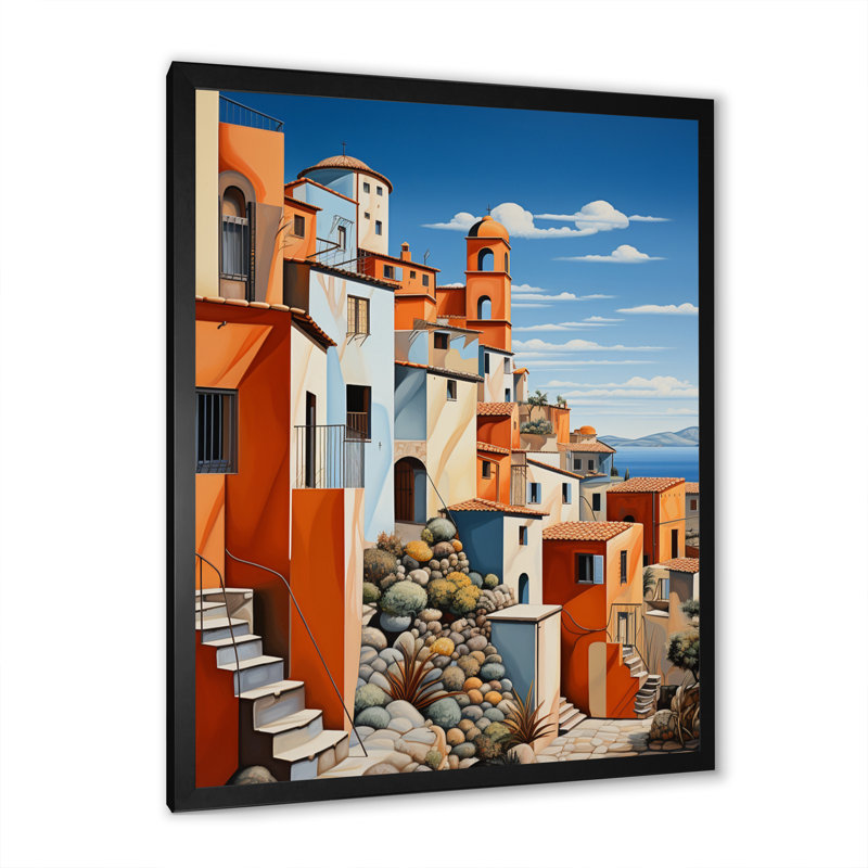 Italie - tons de terre cuite Fontanas X - impression, Cadre photo noir, H 40 po x l 30 po x P 1,5 po