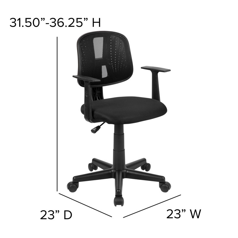 ErgoComfort High-Back Black Mesh Swivel Task Chair with Lumbar Support