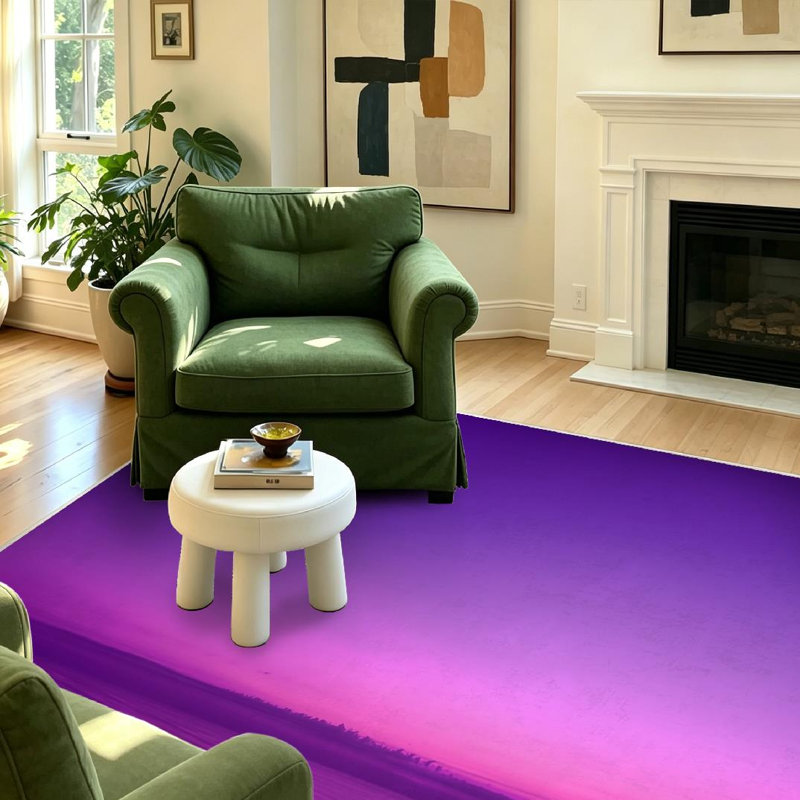 Clear Colorful Violet Lilac Purple Sky Clouds Colors High Saturation Machine Washable Indoor Area Rug, Rectangle 55" x 79"