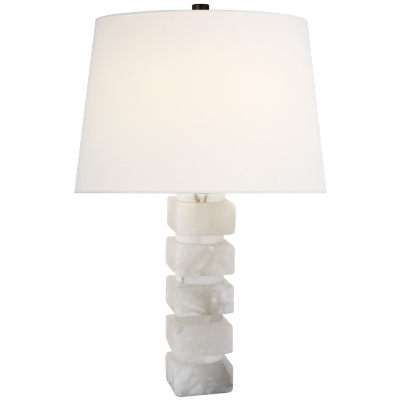 Chapman & Myers Square Chunky Stacked Table Lamp, Fabric