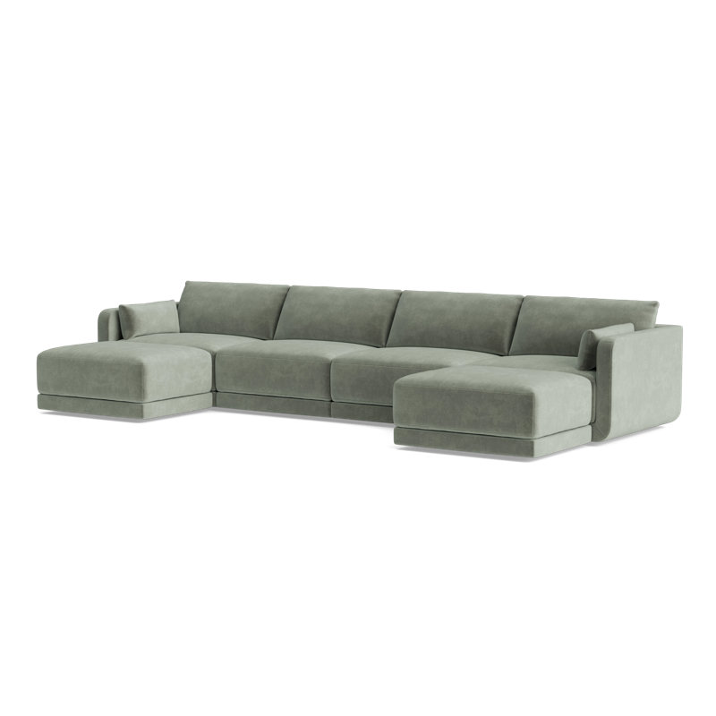 Eva Sectional, Velvet - Sage