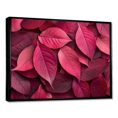 «Crimson Leaves Dancing Rose III» - feuilles, art mural