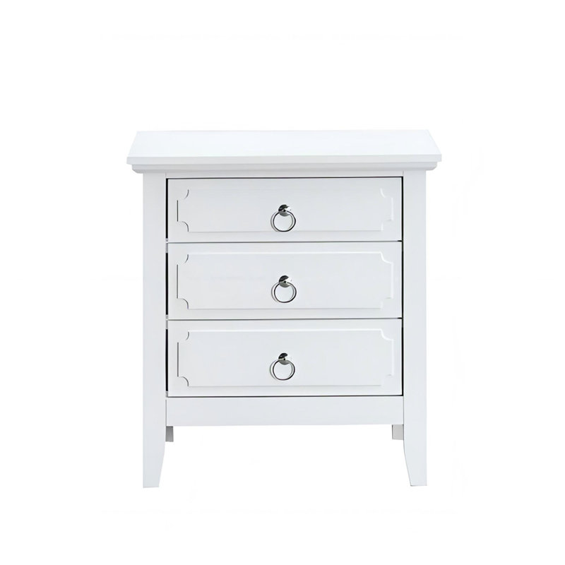 Table de chevet 3 tiroirs Hammond - blanc