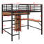 Lit mezzanine avec bureau en L et tablettes