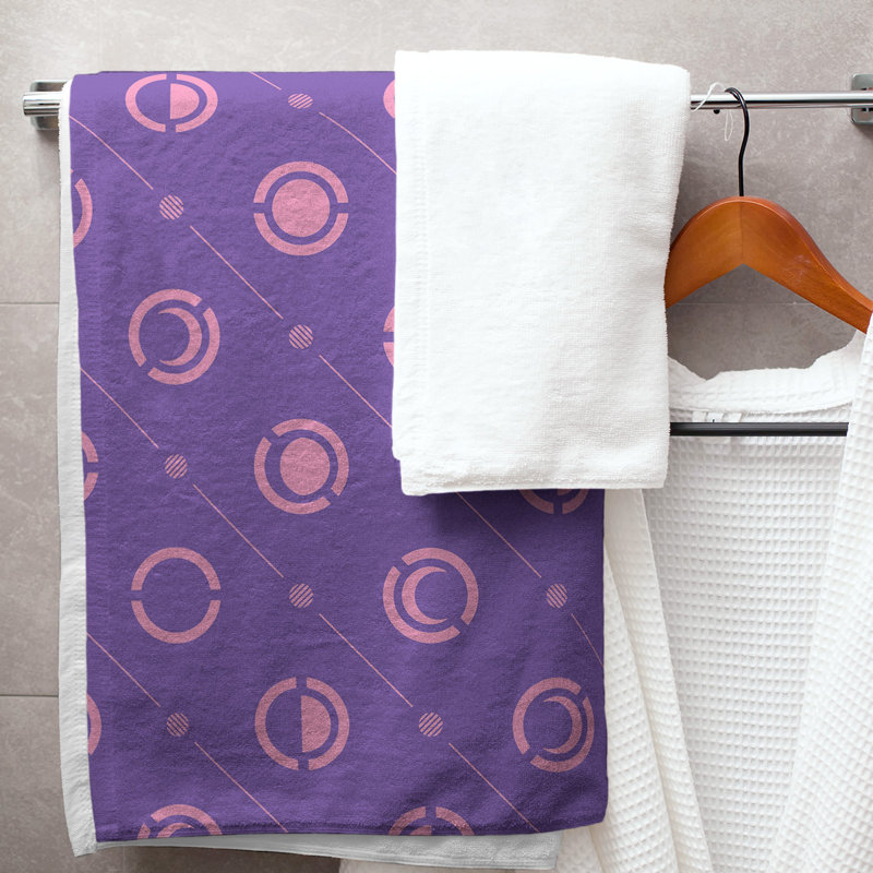 Serviette de bain Classic, Mauve foncé / rose clair