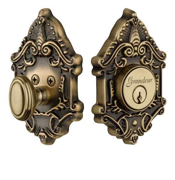Verrou double cylindrique Grande Victorian, Laiton rétro