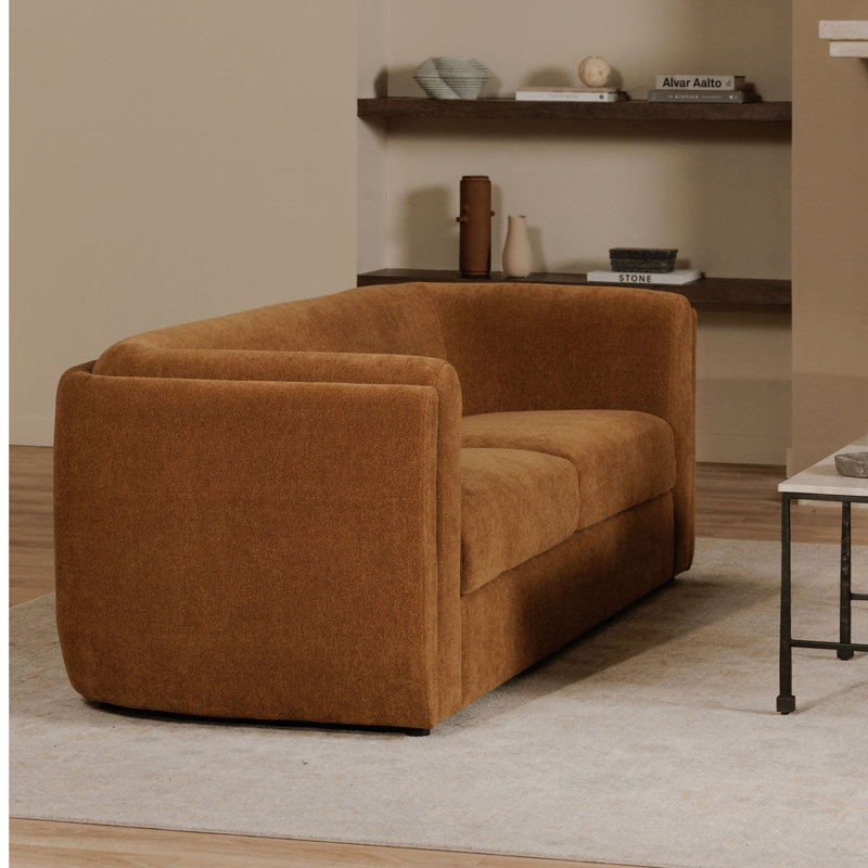 Alora Sofa White, Ochre Brown