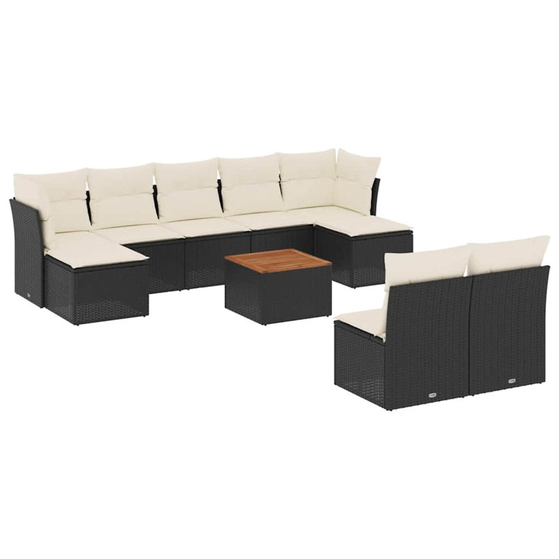 Vidaxl Garden Sofa Set Black