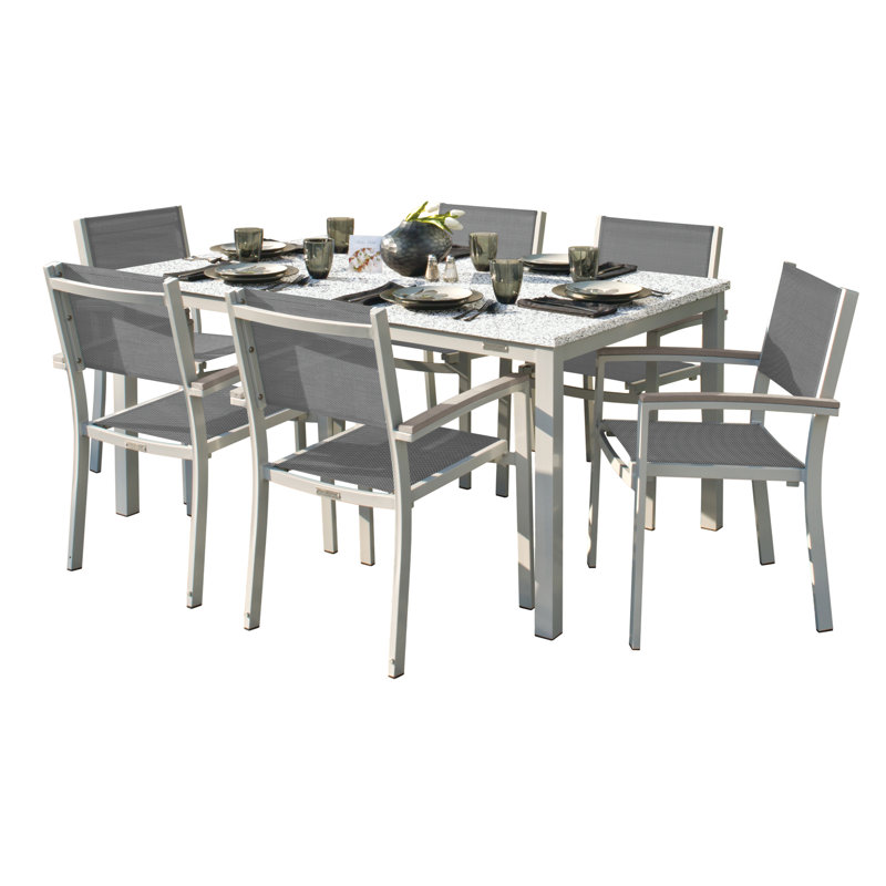 Travira Outdoor 7 - Piece Dining Set, Titanium