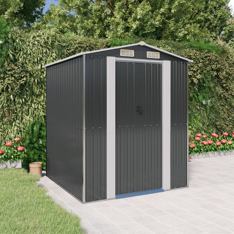 Garden Shed 192x191x223 cm Galvanised Steel, Anthracite