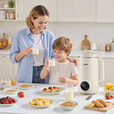 8-in-1 Nut Milk Maker, 41 oz Soy Milk Maker Machine with 10 Blades, for Homemade Oat, Nut, Soy, Juice, Milkshake, Rice Cereal, Plant-Based Beverages with Self-Cleaning, Boil Water, 12-Hour Delay