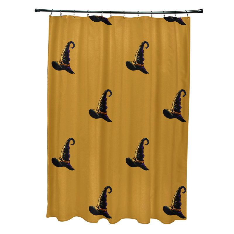 Rideau de douche à imprimé simple, Jaune