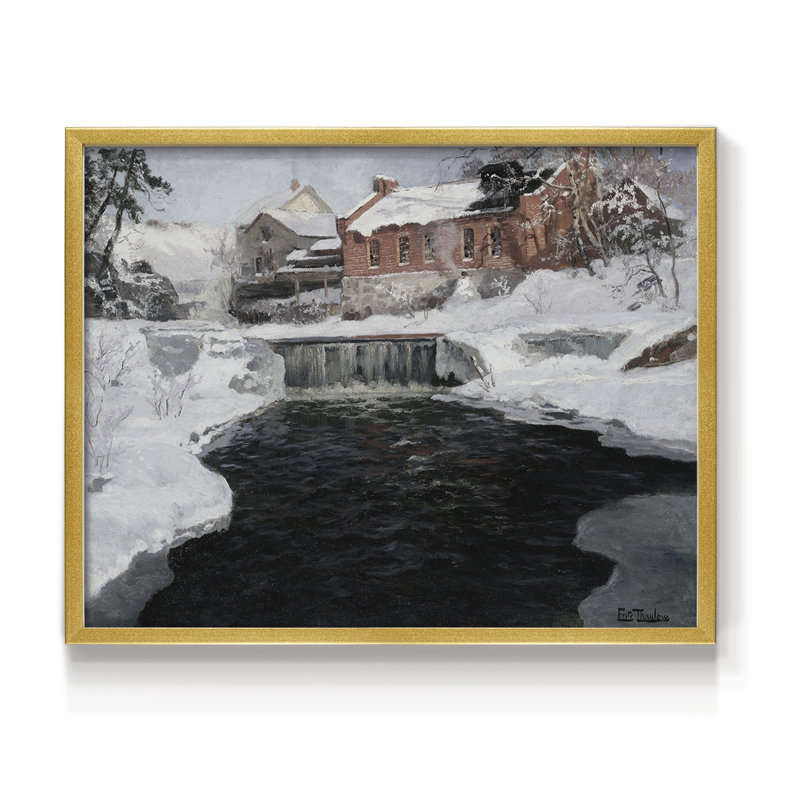 Paysages rétro-CCLXII-impression encadrée - réaménageable, H 11 po x l 14 po, Doré