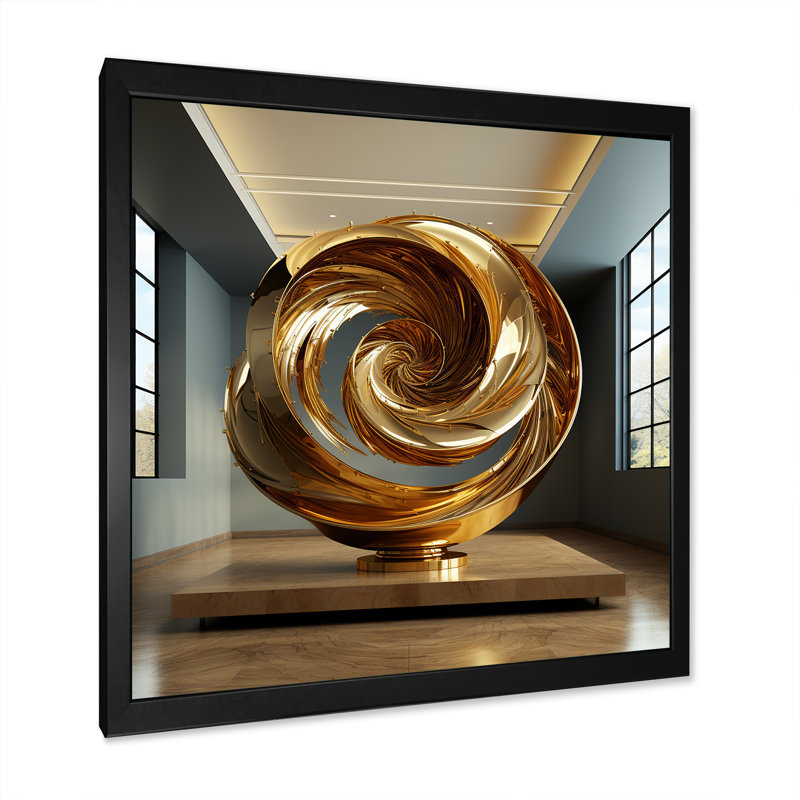 Golden Ratio Spiral sur toile, H 24 po x l 24 po x P 1 po, Cadre photo noir