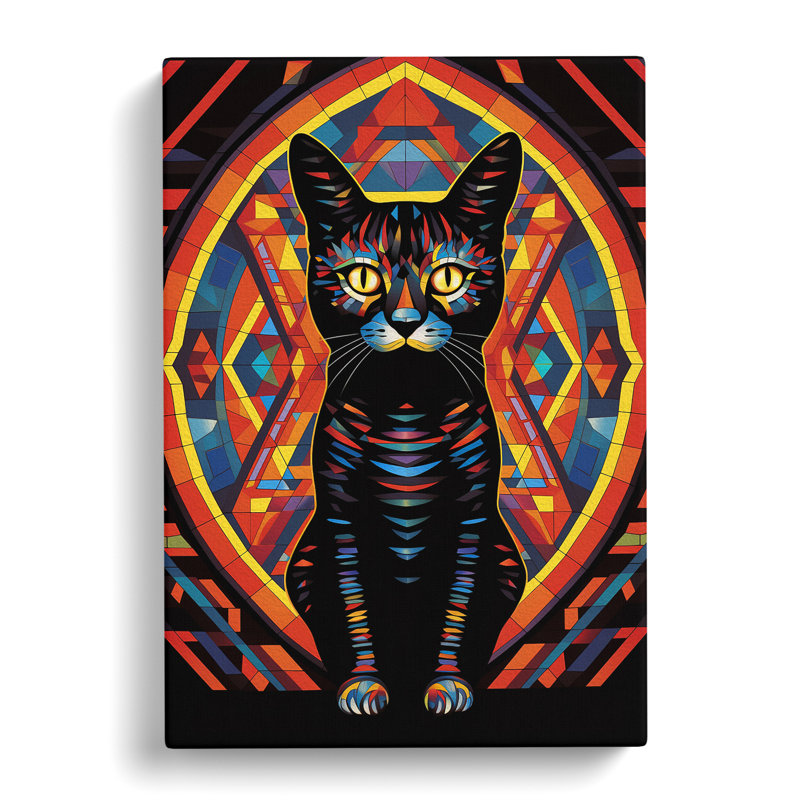 Egyptian Cat Op - Wrapped Canvas, 76cm H x 50cm W x 3cm D