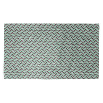 Tapis noir/bleu foncé chevrons Avicia