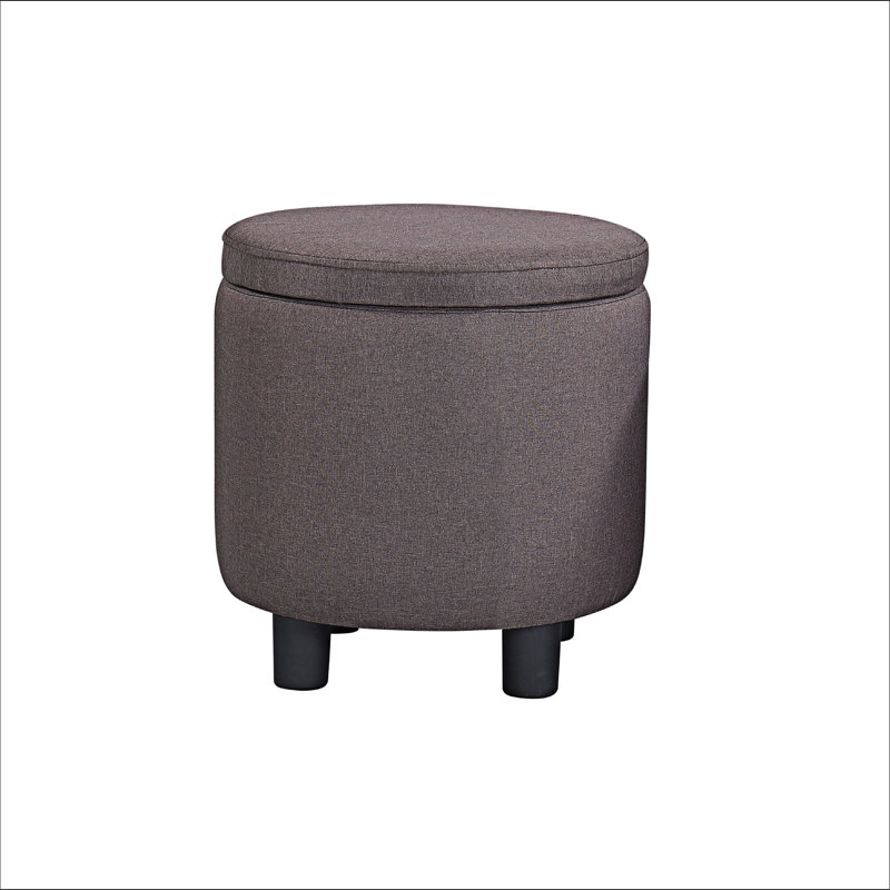 Jazleen Upholstered Ottoman, Brown Carbon Fiber