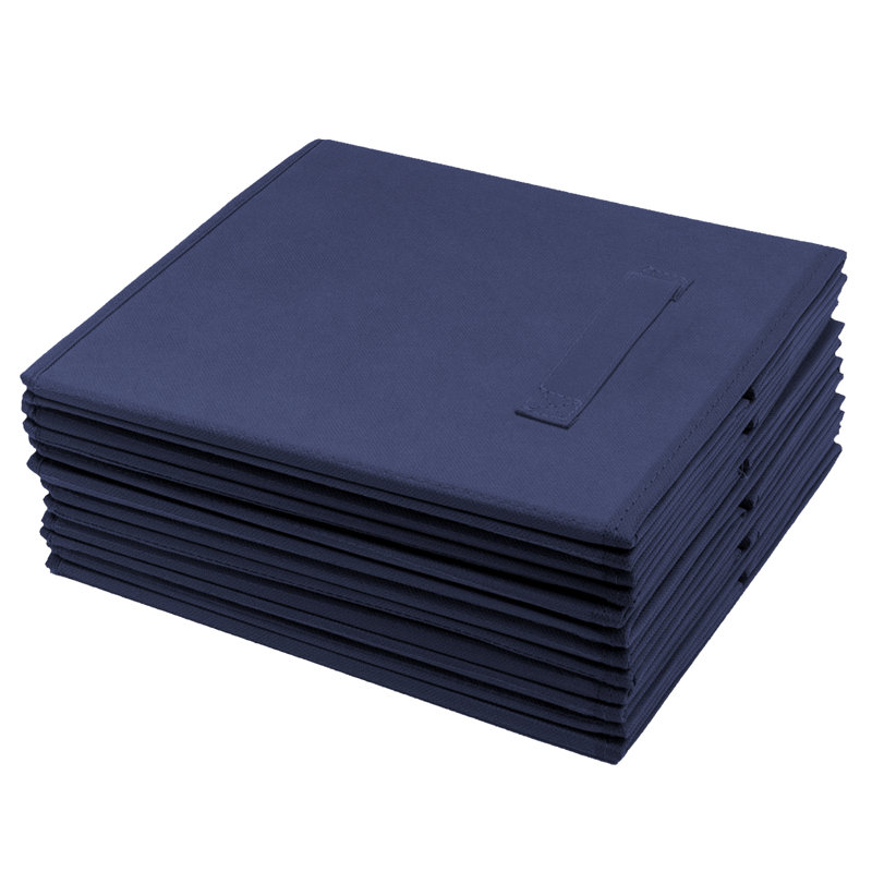 Sorbus 6 Pack 11" Foldable Fabric Storage Cube Bins with Handles, Navy Blue