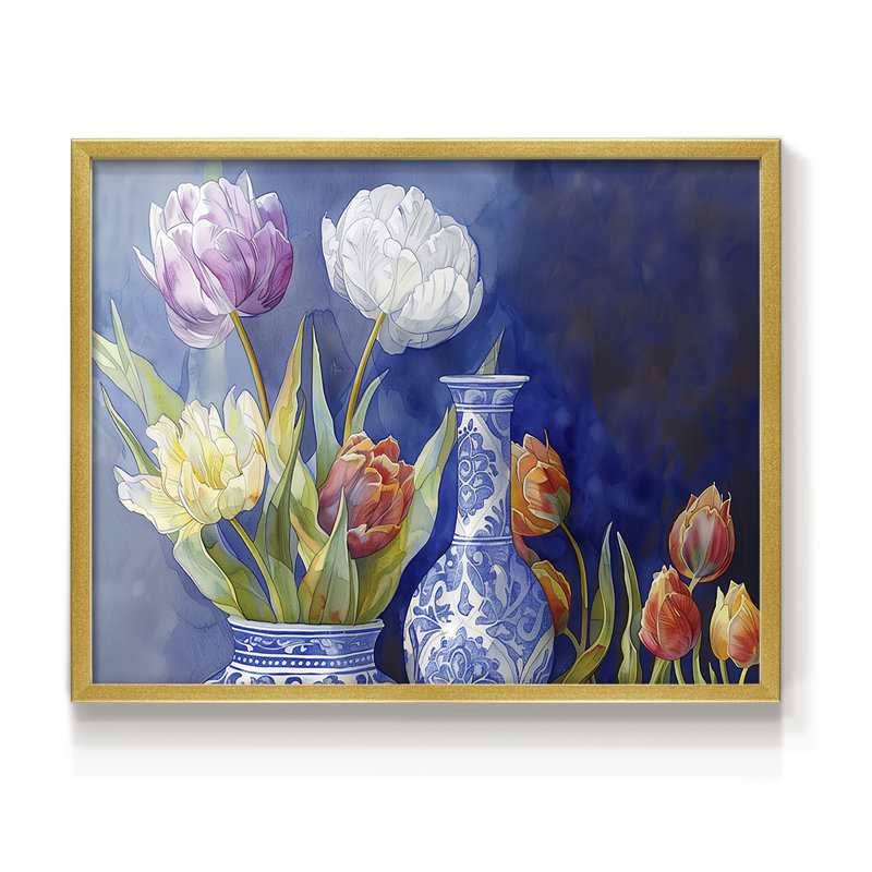 Série florale-CXV III - reproduction encadrée - réarmable, H 16 po x l 20 po