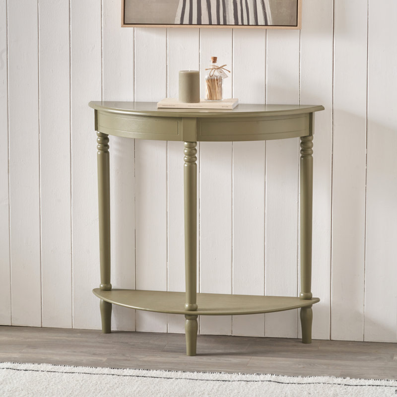 Callum 80cm Solid Wood Console Table, Olive Green