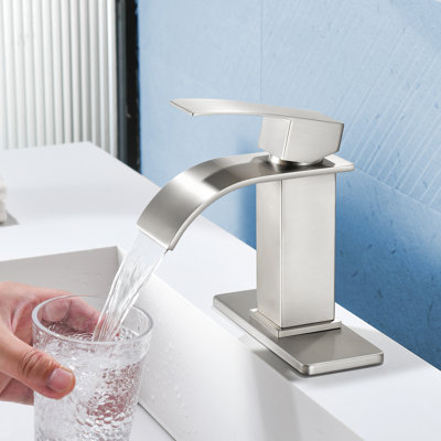 Robinet de salle de bain, robinets de salle de bain à poignée simple modernes pour robinet de lavabo de salle de bain à 1 ou 3 trous, robinets de mélangeur de lavabo avec bonde escamotable et tuyaux d'alimentation