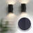 Set Of 4 12-inch Outdoor Waterproof Wall Sconces, Dual-head Design, Featuring Aluminum Rectangular Lampshades And Tempered Glass Covers; Bulbs Not Included
