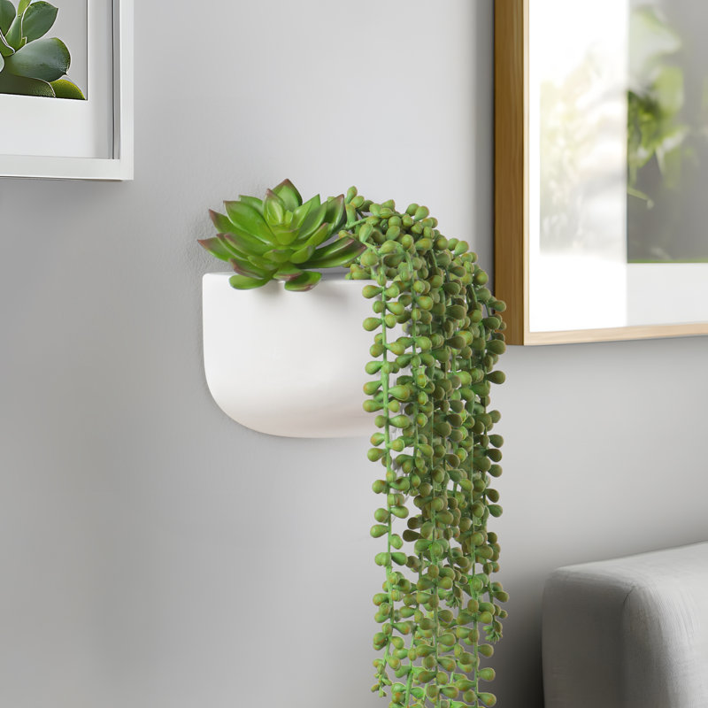 Luna Handmade Ceramic Gloss White Wall Vase