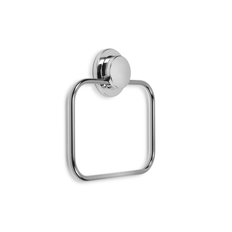 Croydex Stick N Lock Adhesive Chrome Towel Ring