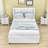 Full Wood Upholstered Platform Bed with Trundle-539978182